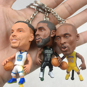 PVC Figure Lifelike NBA Basketball Player Mini Plastic Figures Keychain Lowry Kobe Warriors Curry Durant Lakers James  keychain