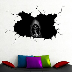 PVC Sticker Halloween Sk-ull Wall Paste Living Room Bedroom Window Glass Decoration Removable PVC stickers