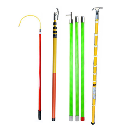 High voltage FRP insulated hot rod electrician operating pull rod telescopic hot stick 40ft