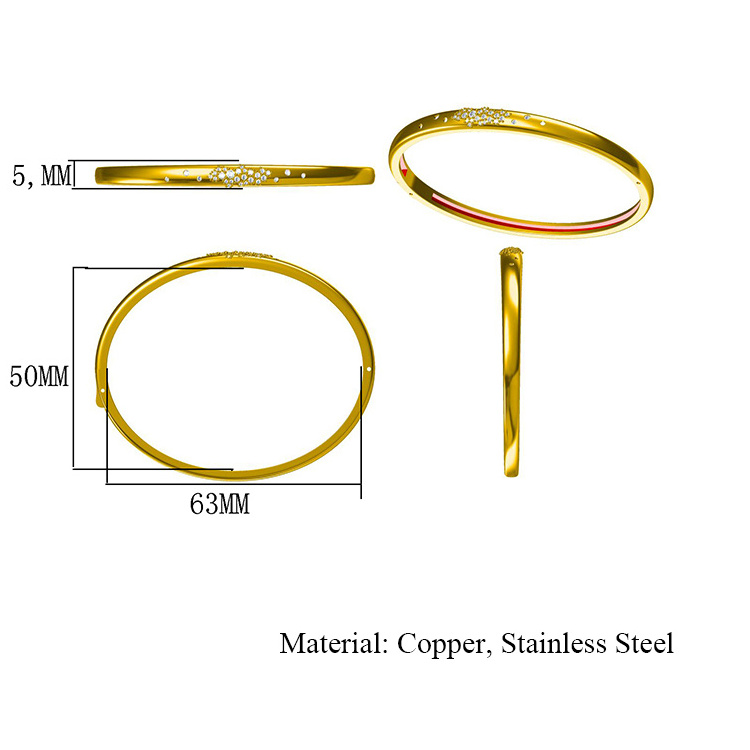 Jewelry Factory Diversified Customized High Quality Gold Plated Stainless Steel 925 Silver Copper Bangle Bracelet For Designer