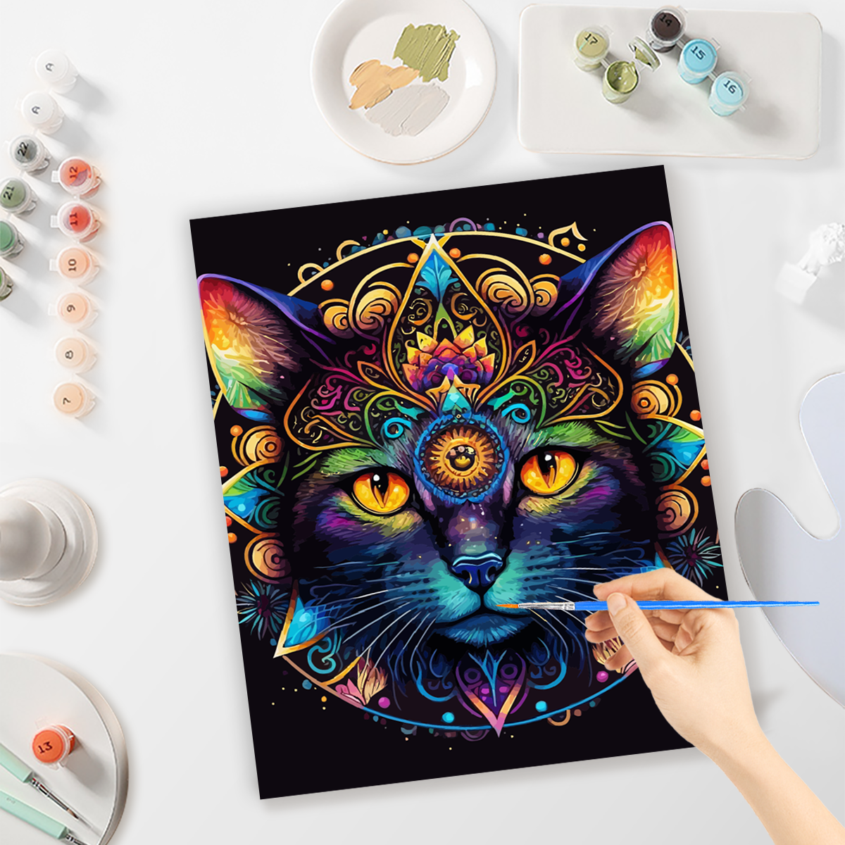 Painting By Numbers Cat Kits Animals Acrylic Paint Numbers Wall Art Coloring By Numbers For Home Wall Decors 40x50cm