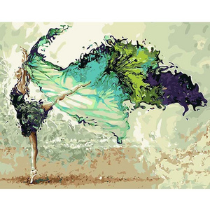 CHENISTORY 99002 Abstract Dancer Figure Painting Oil Paint by Numbers on Canvas Hand-Painted Acrylic Wall Art for Home Decor