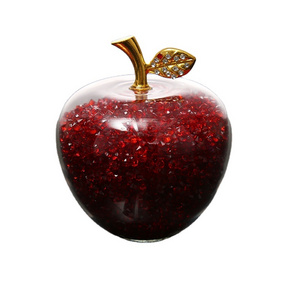 CJ- Wholesale Red Diamond Business Gifts Apple Tree Christmas Decorations Apple Gift Crystal Apple Wedding Favors Model