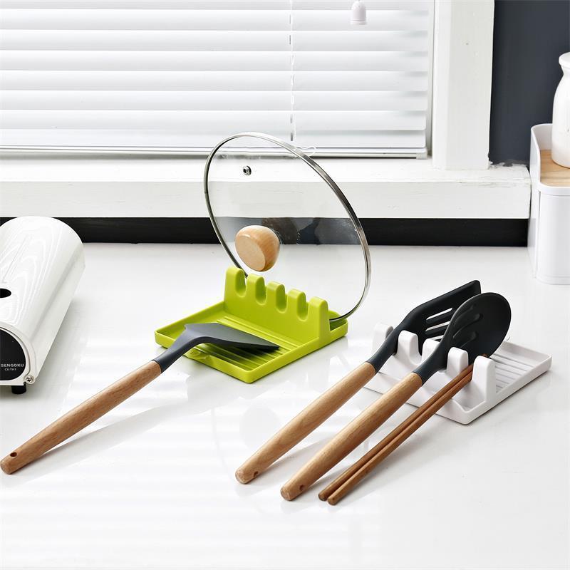 Silicone Spoon Rest Storage Shelf Spatula Holder Spoon Rack Cooking Gadgets Chopsticks Spatula Stand Kitchen Utensil Organizer