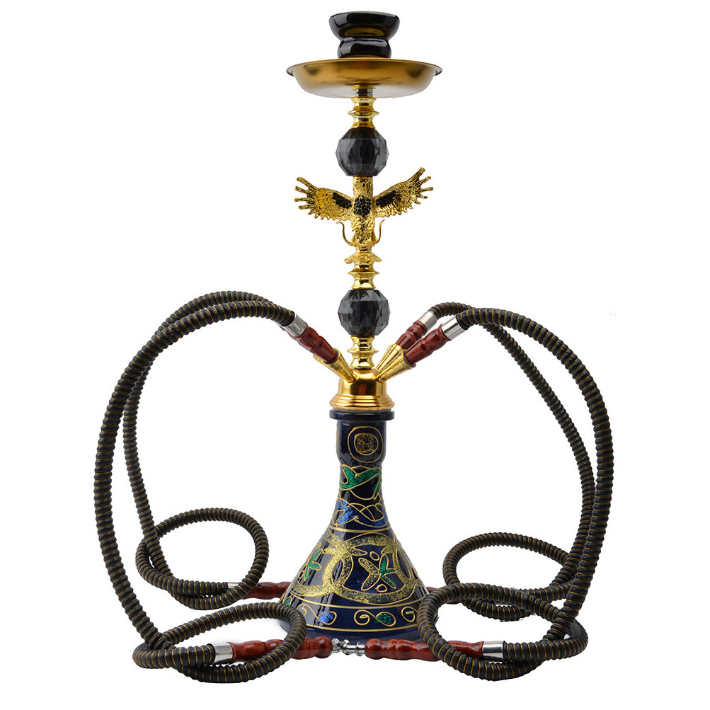 Double pipe Arabian Water Bottle full set Eagle Spread wings medium size four glass pipe Bar Hookah