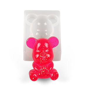 diy crystal drop glue bear bear mold big violent bear chocolate cake silicone mold