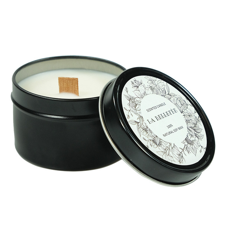 Black Pot Wood Core Aromatherapy Candle Romantic atmosphere Smokeless wedding fragrance candle