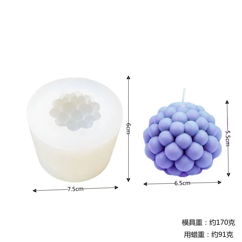 Creative European and American light luxury round spherical bubble ball DIY aromatherapy plaster liquid silicone candle mold