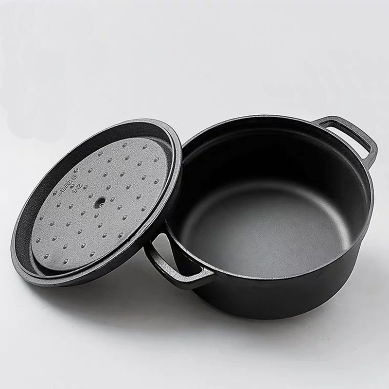 Cast Iron Stew Pot Uncoated double Ear Pot Soup raw iron potcooking potsdinnerware