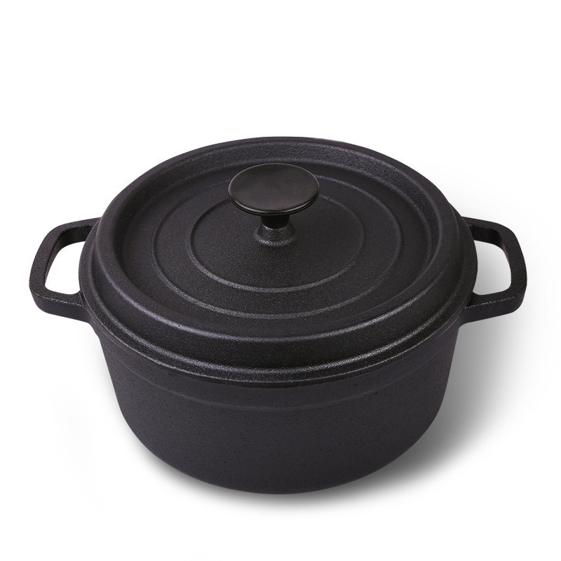 Cast Iron Stew Pot Uncoated double Ear Pot Soup raw iron potcooking potsdinnerware