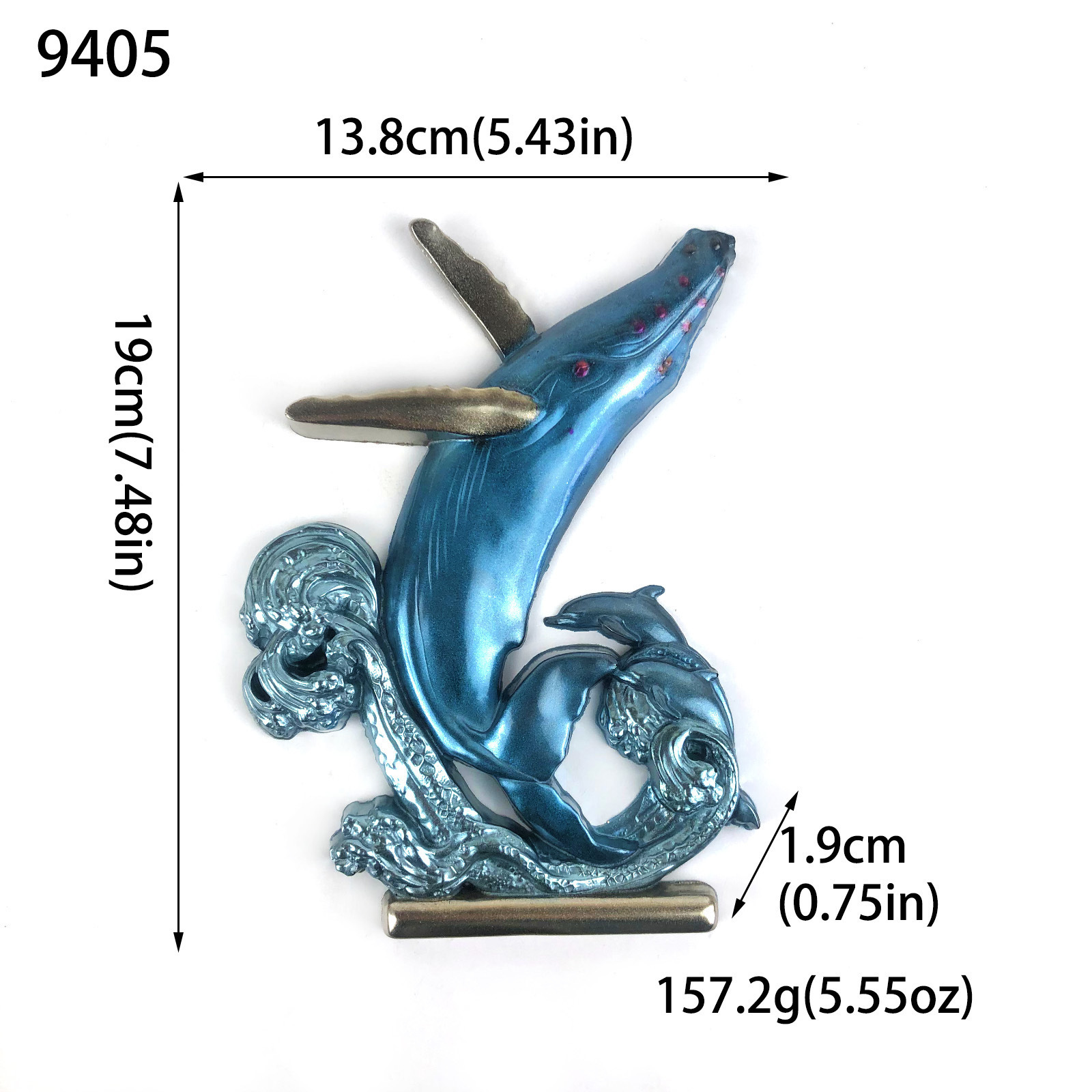 Dolphin Ornament Silicone Mold Ocean Style Wall Decal Semi three-dimensional Whale Wave Dropping Glue Mold