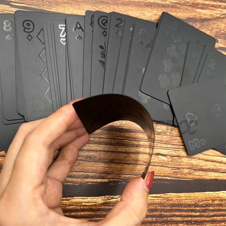 Custom Printing High Quality Black Poker Water Proof PVC Playing Cards