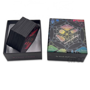 Pentagon Oracle Cards Gilded Tarot Cards Deck Black Custom Size Mini Tarot Cards