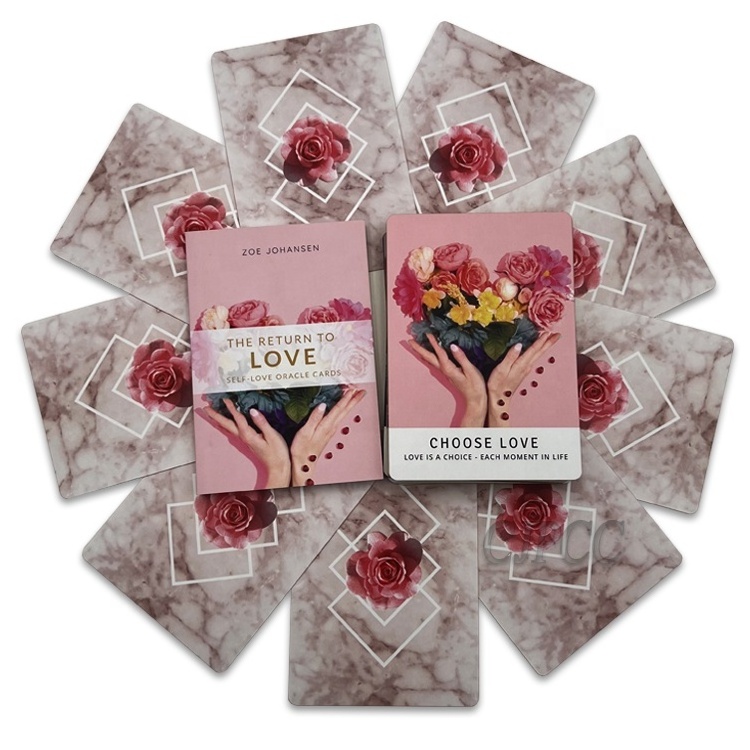 Return to Love Oracle Pink Tarot Cards Affirmation Cards with Gold Edges