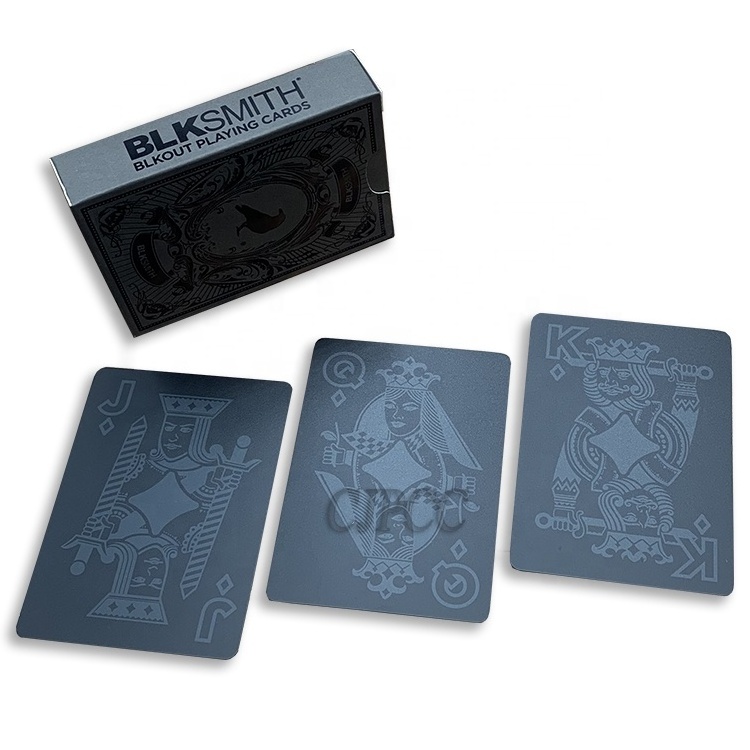 Custom Printing High Quality Black Poker Water Proof PVC Playing Cards