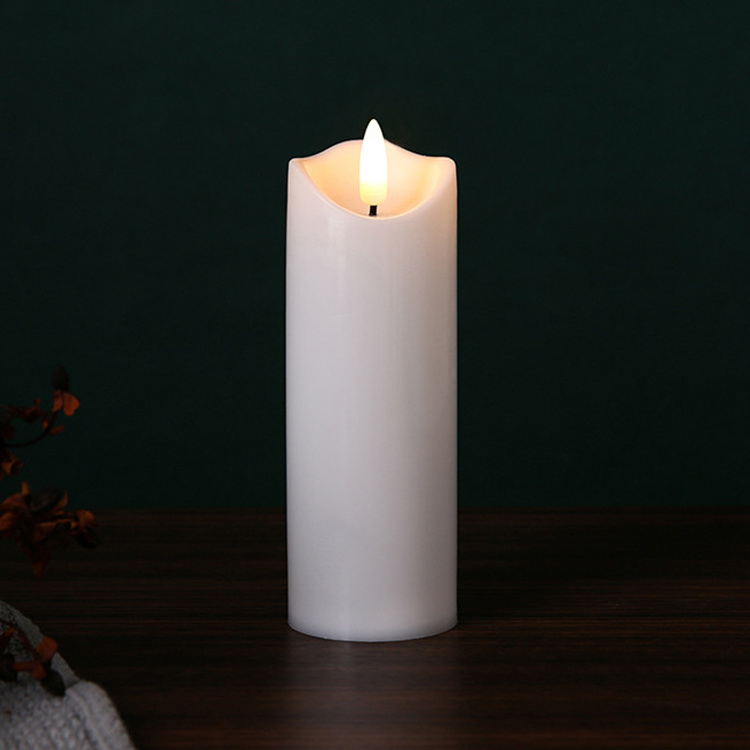 Wedding Decor Realistic Bright Christmas Flameless Led Tea Light Pillar Candles With Batteries