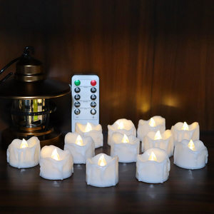 Tearful Wave Mouth Flashing Remote Control Timing Electronic LED Tea Candle Light Christmas Party Atmosphere Light