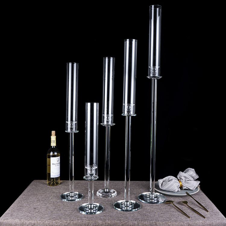 Wedding Christmas Decoration Crystal Glass Tube Candle Holder For Home Decor