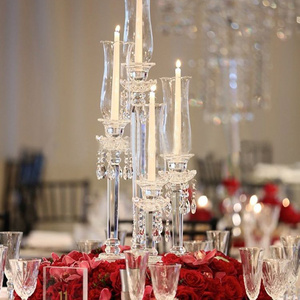 tall pillar wedding hurricane crystal candleholder for wedding table centerpiece decoration