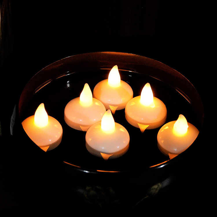 Wholesale Set Of 12 White Novelty Led Waterproof Flickerig Flameless Floating Candle