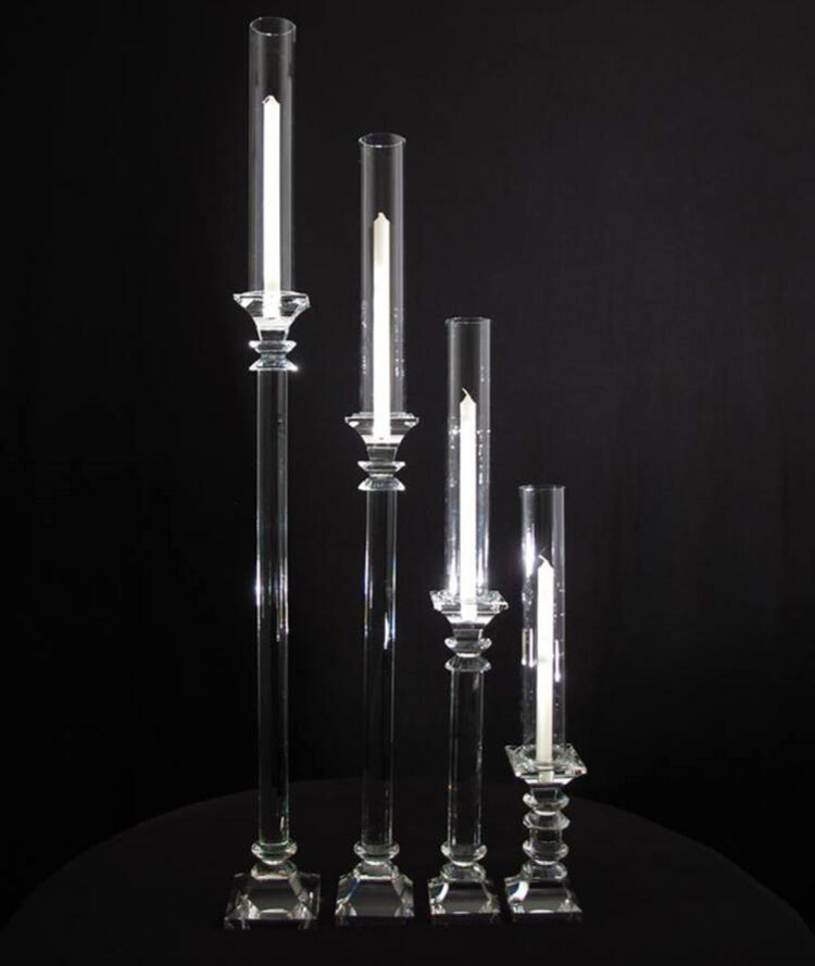 Wedding Christmas Decoration Crystal Glass Tube Candle Holder For Home Decor