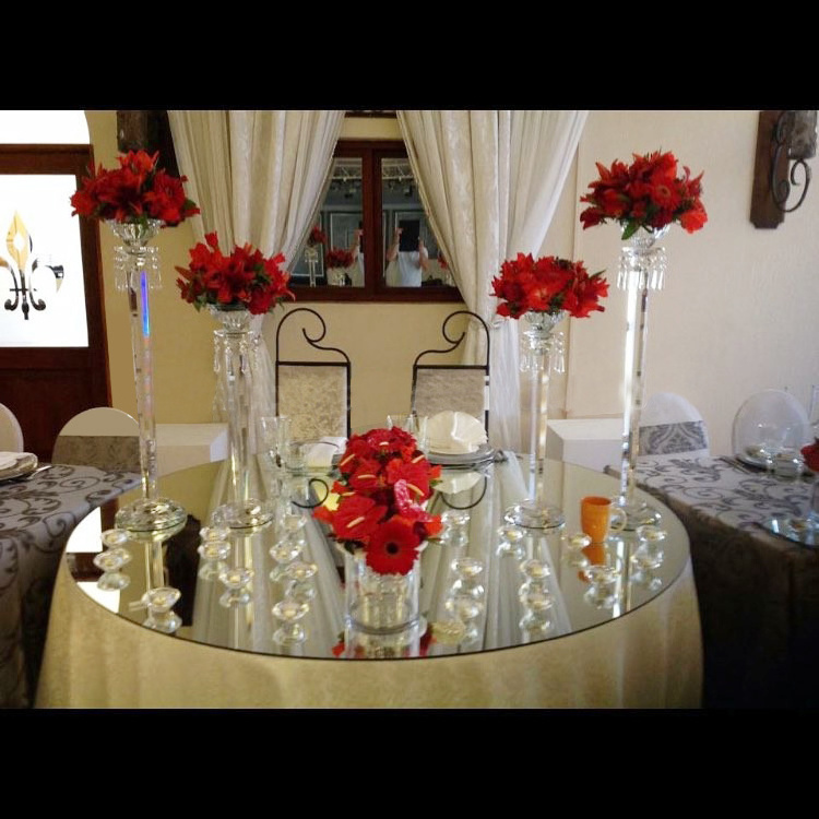 wholesale wedding pillar K9 crystal candle holders tall table flower decoration