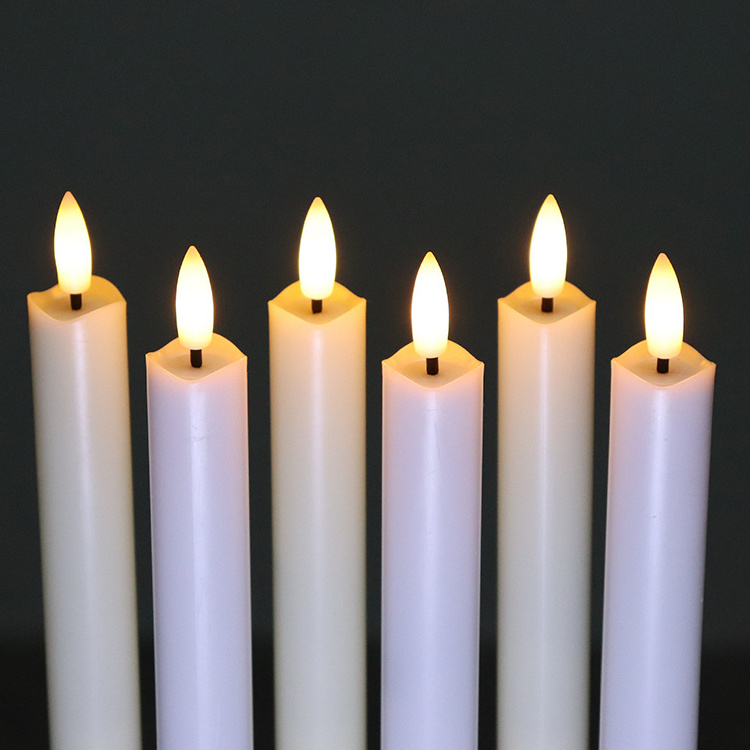 Holiday Party Lighting Flameless Led Taper Candles With Moving Flame Wholesale