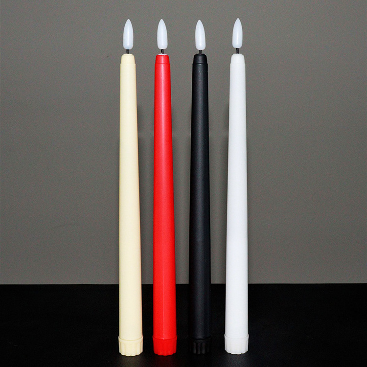 Holiday Lighting Long Plastic Realistic Bright Battery Black Flameless Led Taper Candles