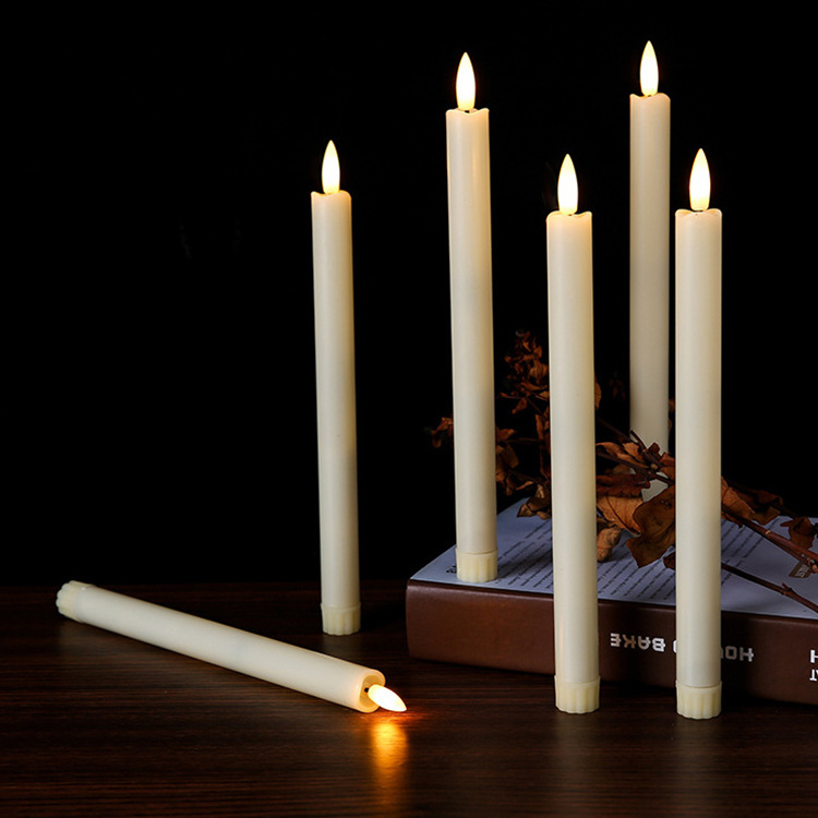 Holiday Party Lighting Flameless Led Taper Candles With Moving Flame Wholesale