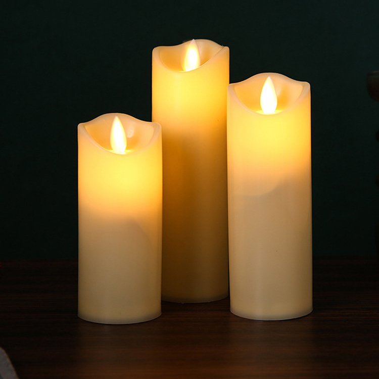 Wholesale Plastic Flameless Flickering Led Votive Tealight Pillar candles