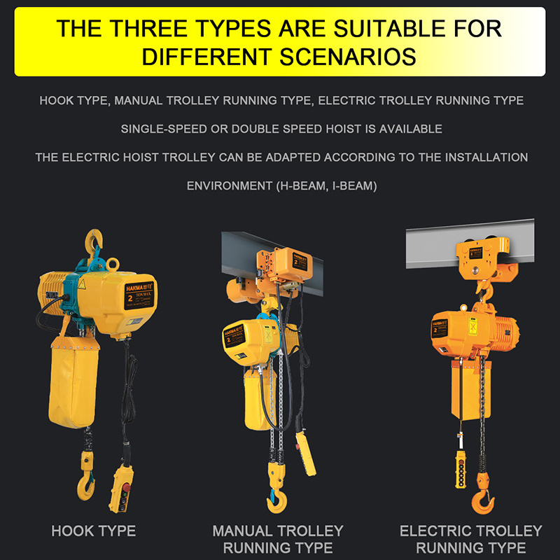 0.5/1Ton 1 PHASE Industrial Electric Chain Hoist 3M High Heavy Duty Cranes Hoists with Limit Switch Hot Forging G80 Hook