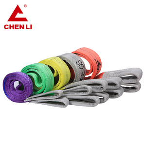 Chenli Polyester Lifting 1Ton 2 Ton 3 Ton Double eye flat webbing sling Belt