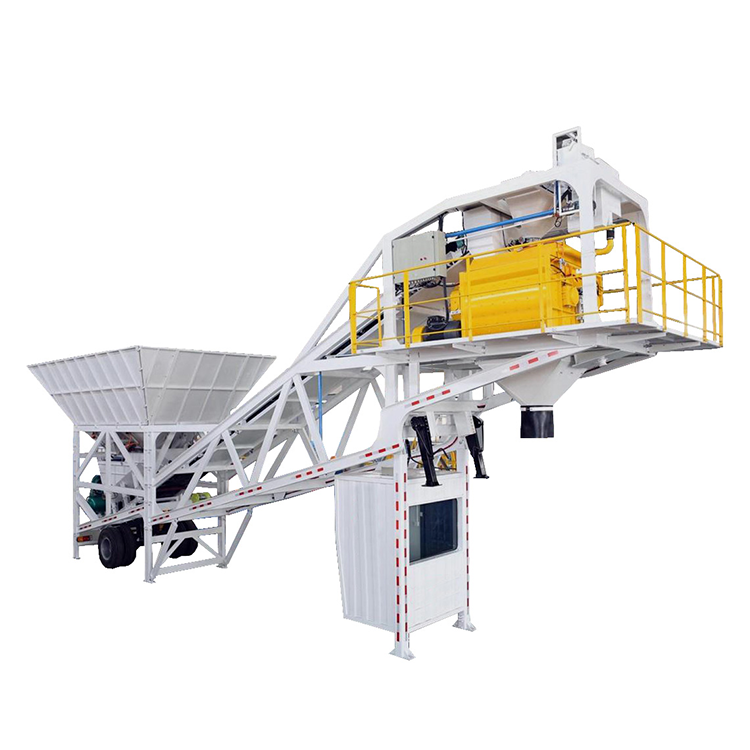 Wheel Mobile Batching Plant 90 m3/h Portable Cement Concrete Mixing Plant