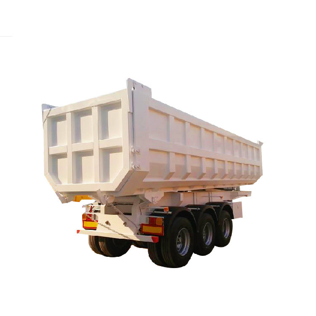 ShanDong superior quality tri-axle 60 ton side tipper hydraulic cylinder dump trailers carrier trucks trailer for sale