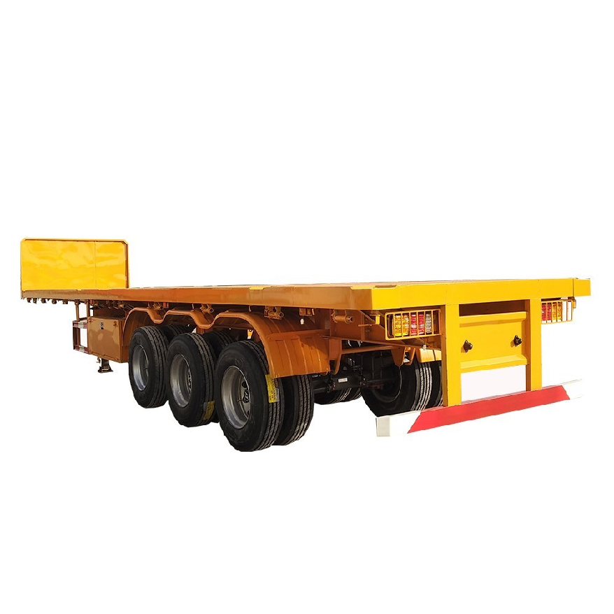 Wholesale Price Flatbed 40 Ft Car Carrier Tandem 3 Axle 40ft Flat Bed Container Chassis 40ft Trailer