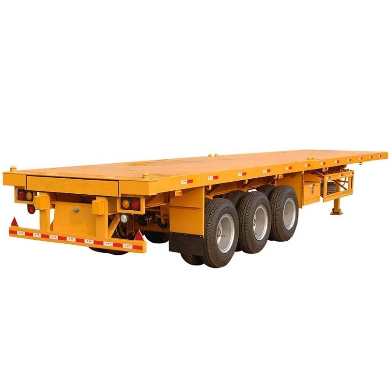 Wholesale Price Flatbed 40 Ft Car Carrier Tandem 3 Axle 40ft Flat Bed Container Chassis 40ft Trailer