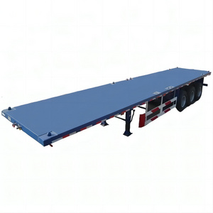 Good Price New Flat Bed Trailers 3axle container carrier Flat Semi Trailer High Quality For customer