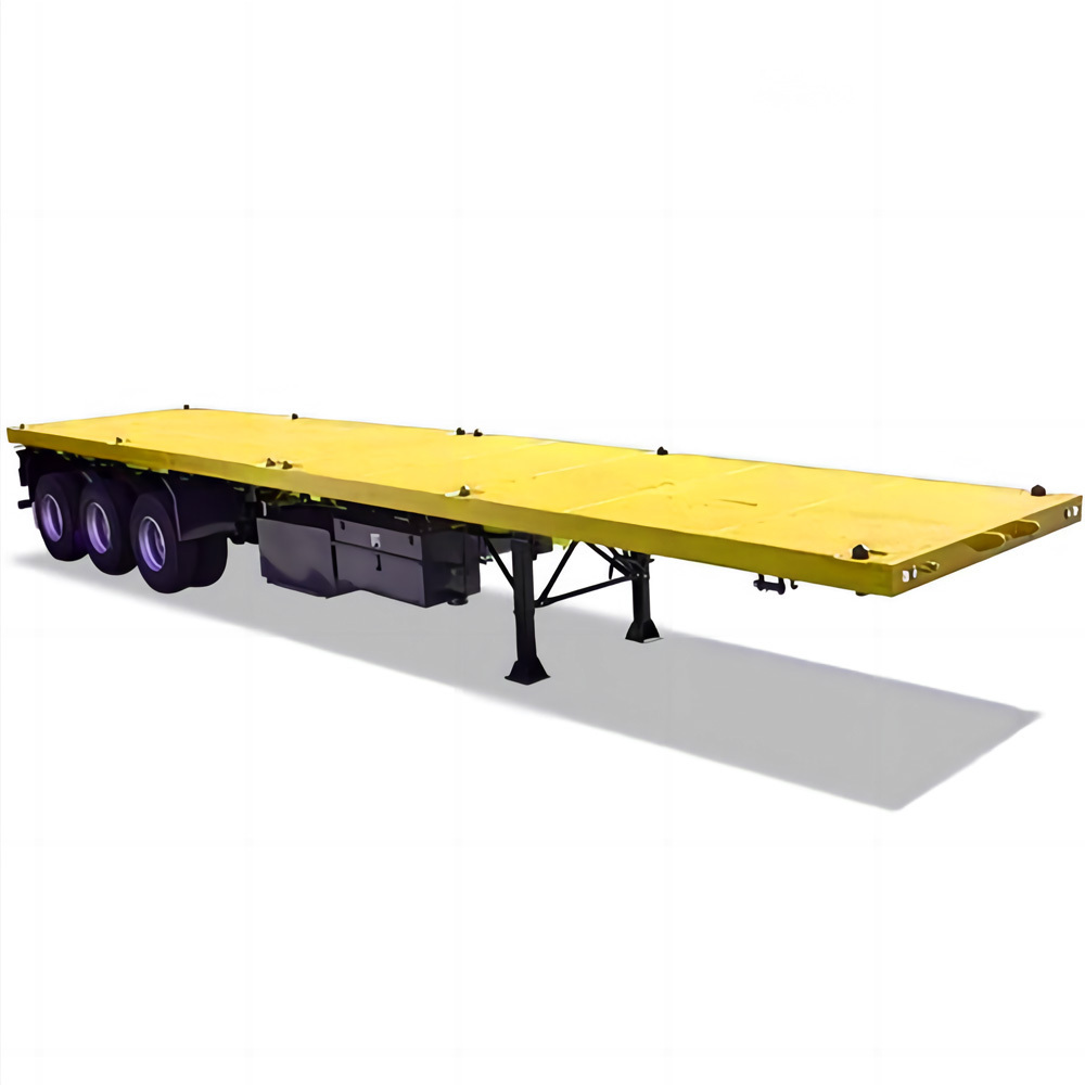 Factory Price 40ft 3Axles 30ton 40ton 60T Steel Flat Bed Semi-Trailer 12 Locks Shipping Containers Africa Tractor Truck Trailers