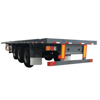 Flatbed Trailers 3 Axle 4 Axle 40T 60T Flat Bed Container Semi Trailer  For Container Shipping In Africa