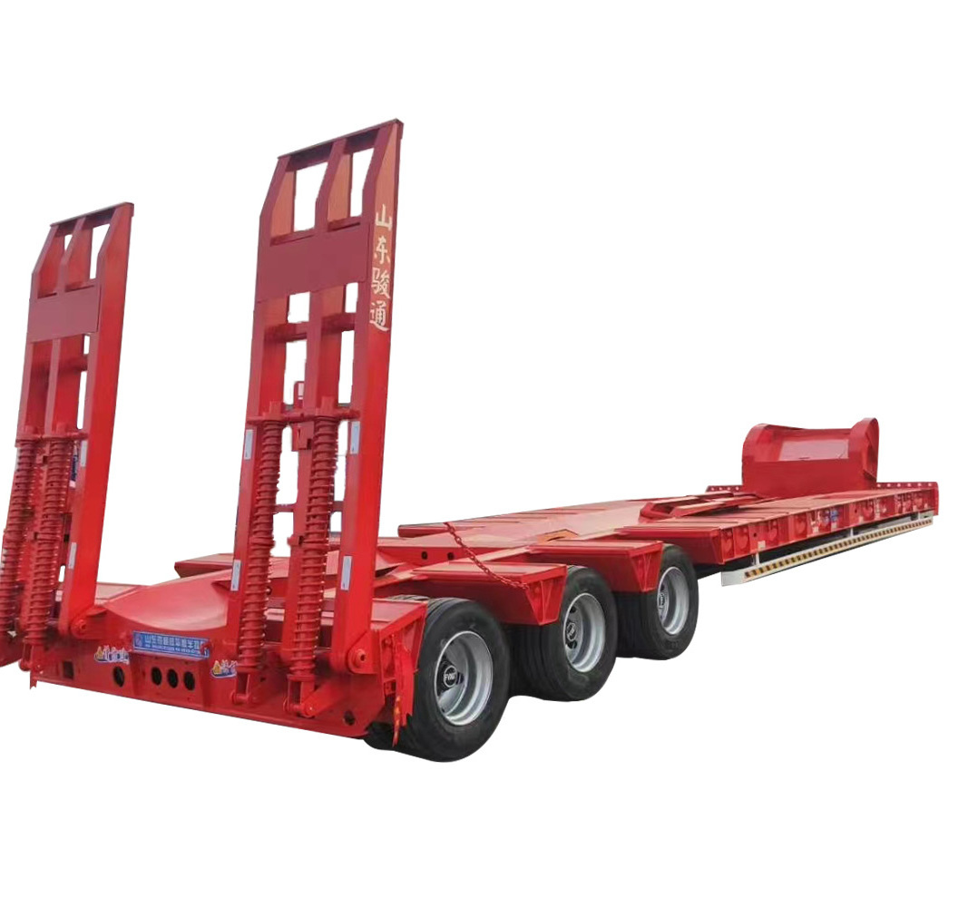 Hot Sale Detachable Gooseneck 3-Axle And 4-Axle 50-100ton Lowbed Lowboy Low Loader Semi Trailer For Sale