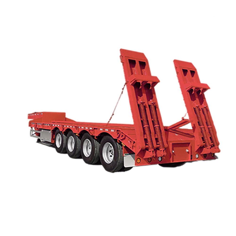 Excavator Lowbed Semi Trailer 4 Axle Low Bed Loader 100 Ton Drop Deck Trailer for Sale