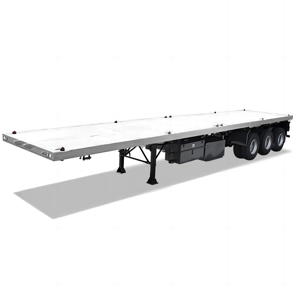 Factory Price 40ft 3Axles 30ton 40ton 60T Steel Flat Bed Semi-Trailer with 12 Locks Shipping Containers Africa Tractor Trucks