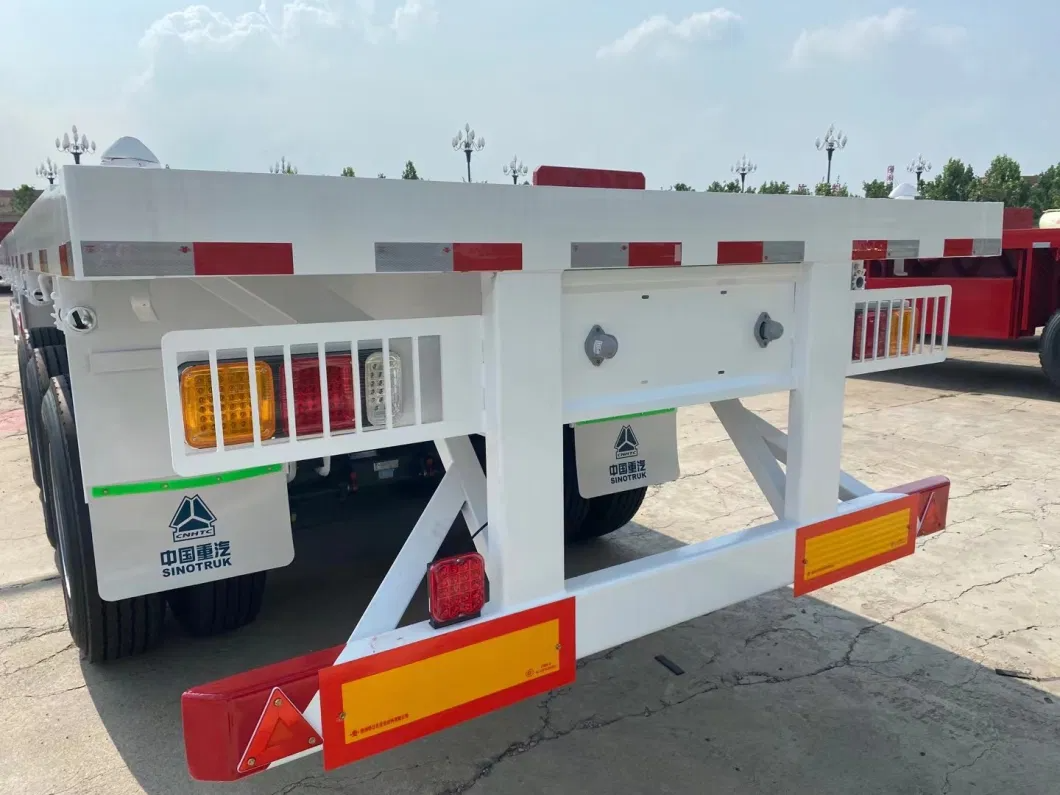 Tri-Axle 50 Tons flat deck trailer 20ft 40ft 45ft 53 foot container Chassis flatbed semi trailer For Sale