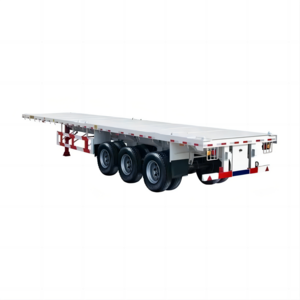 Tri-Axle 50 Tons flat deck trailer 20ft 40ft 45ft 53 foot container Chassis flatbed semi trailer For Sale