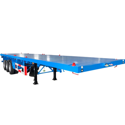 2024 Export 3 Axles  20ft 40ft Container Transportation 60-100Tons Flat Bed Flatbed Truck Semi Trailer