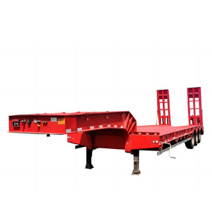 New And Used 3 Axl Steel Chassis Trucks Trailers  60/80/100Ton 40 Feet Container Transport Lowboy Low Bed Semi Truck Trailer