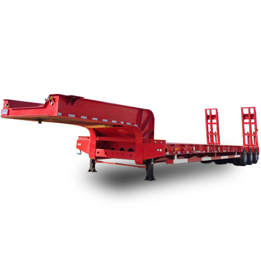 Hot Sale Detachable Gooseneck 3-Axle And 4-Axle 50-100ton Lowbed Lowboy Low Loader Semi Trailer For Sale