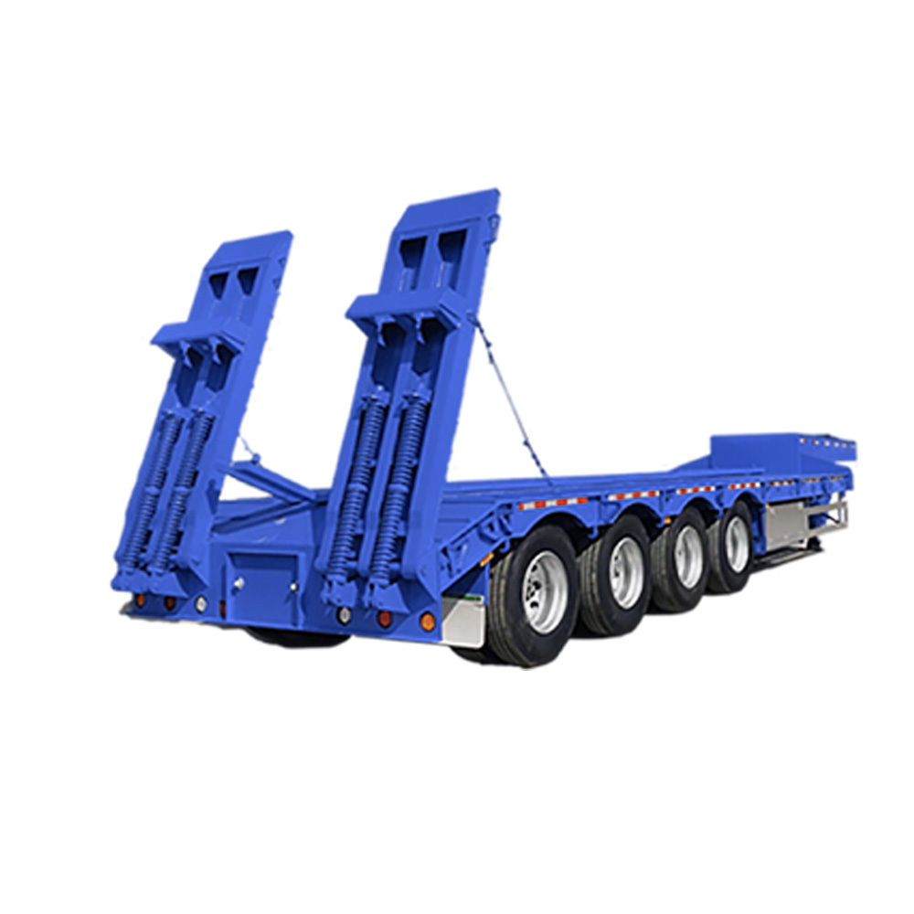 High Quality 4 Axles Low Bed Semi-Trailers for Shipping Containers or Heavy Equipment Steel Material Truck Trailer for Sale