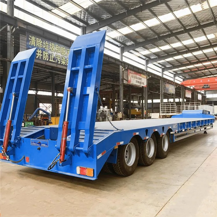 High Quality 3 Axle 40T 4 Axle 60T Steel Semi-Trailers for Sale Flatbed Flat Bed Container Truck Trailer in Africa