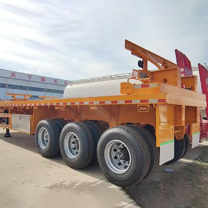 Chenlu 50 Ton 30 Ton Low Truck 20ft Flat Bed 40ft Container Flatbed Trailer Steel Semi-Trailer for Sale